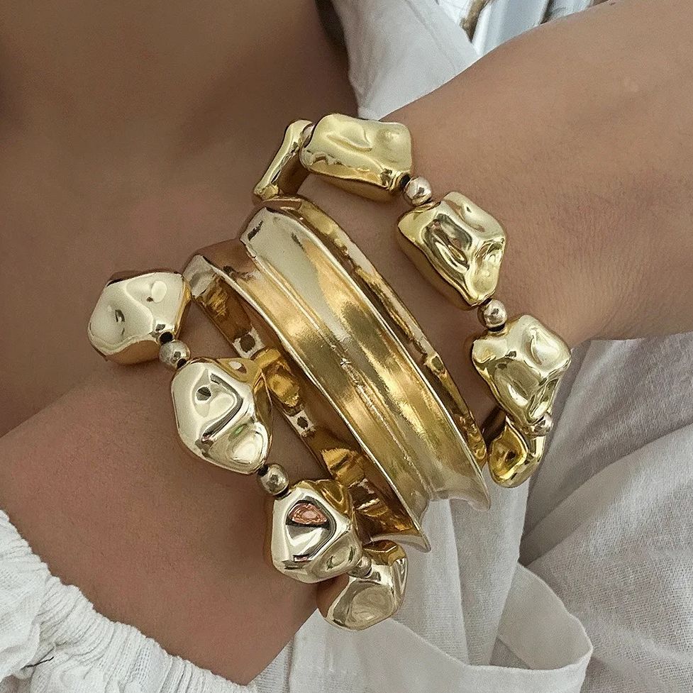 Vintage Beaded Wide Cuff Bracelet