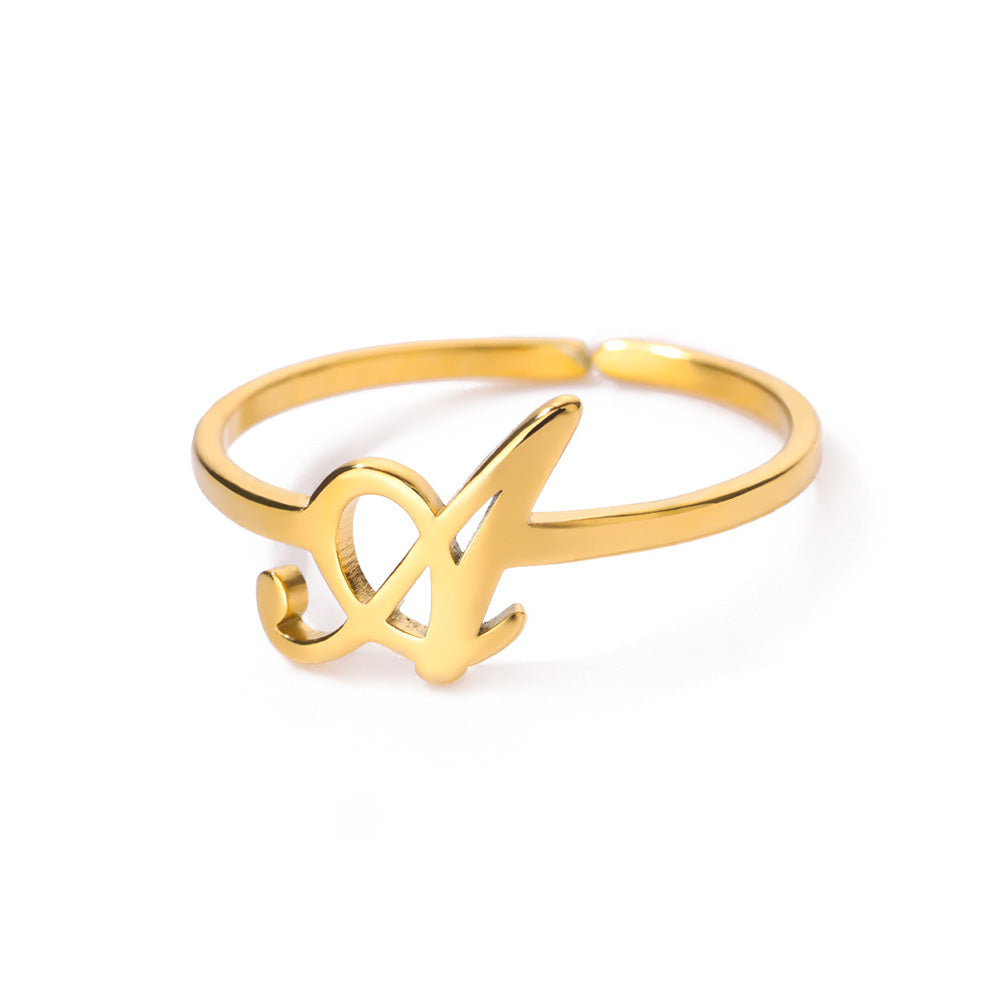 Gold Initial Letter Ring