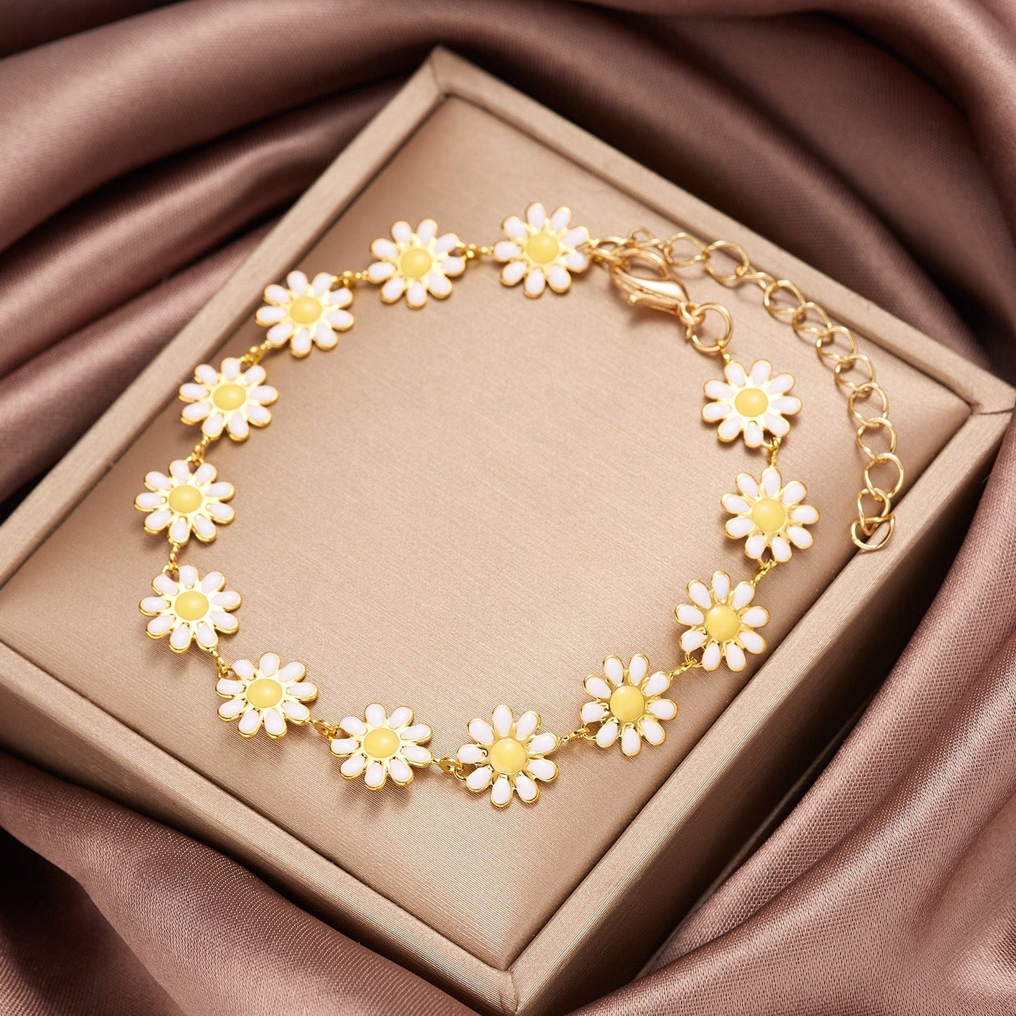 Daisy Chain Enamel Bracelet