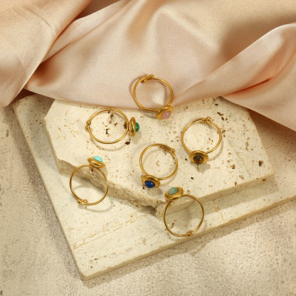 Round Tiger Eye Accent Ring