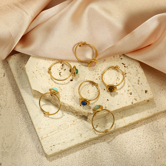 Round Tiger Eye Accent Ring