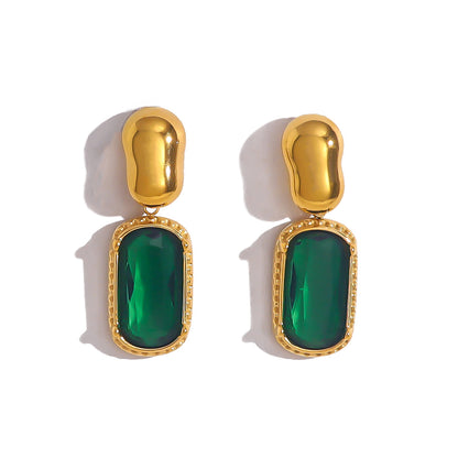 Matte Blush Gem Drop Earrings