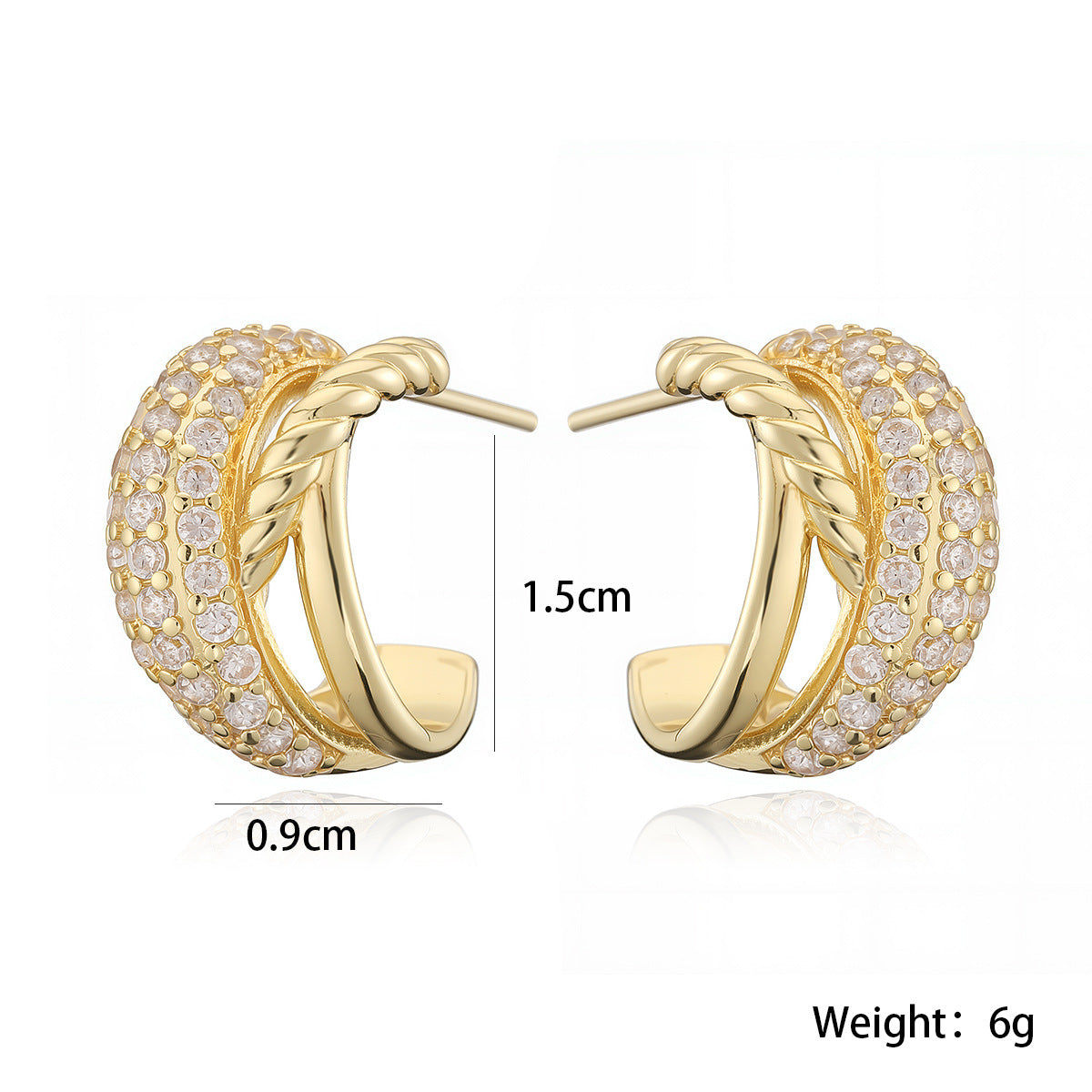 Twisted Crystal Hoop Earrings