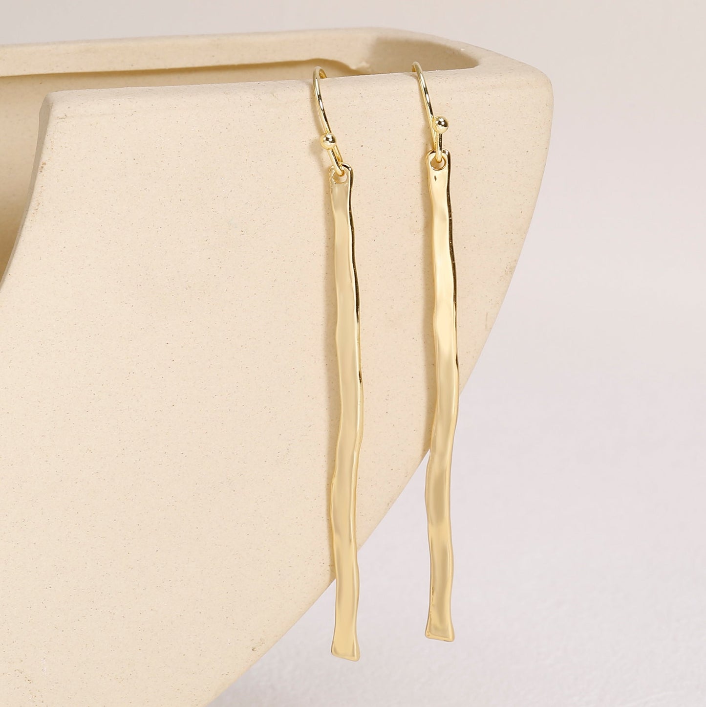 Minimalist Long Bar Drop Earrings