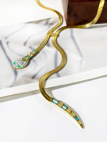 Gold Tassel Snake Chain Necklace