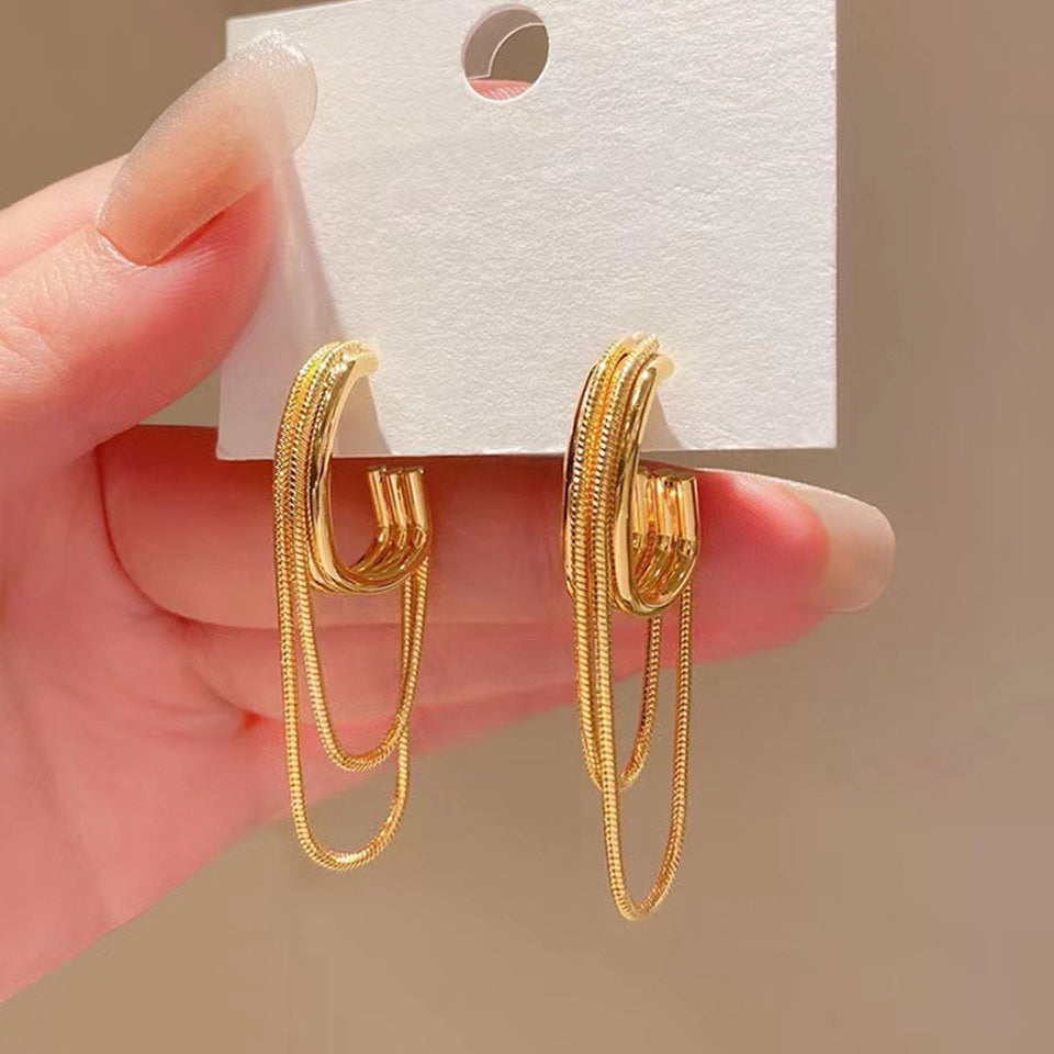Layered Loop Gold Hoops