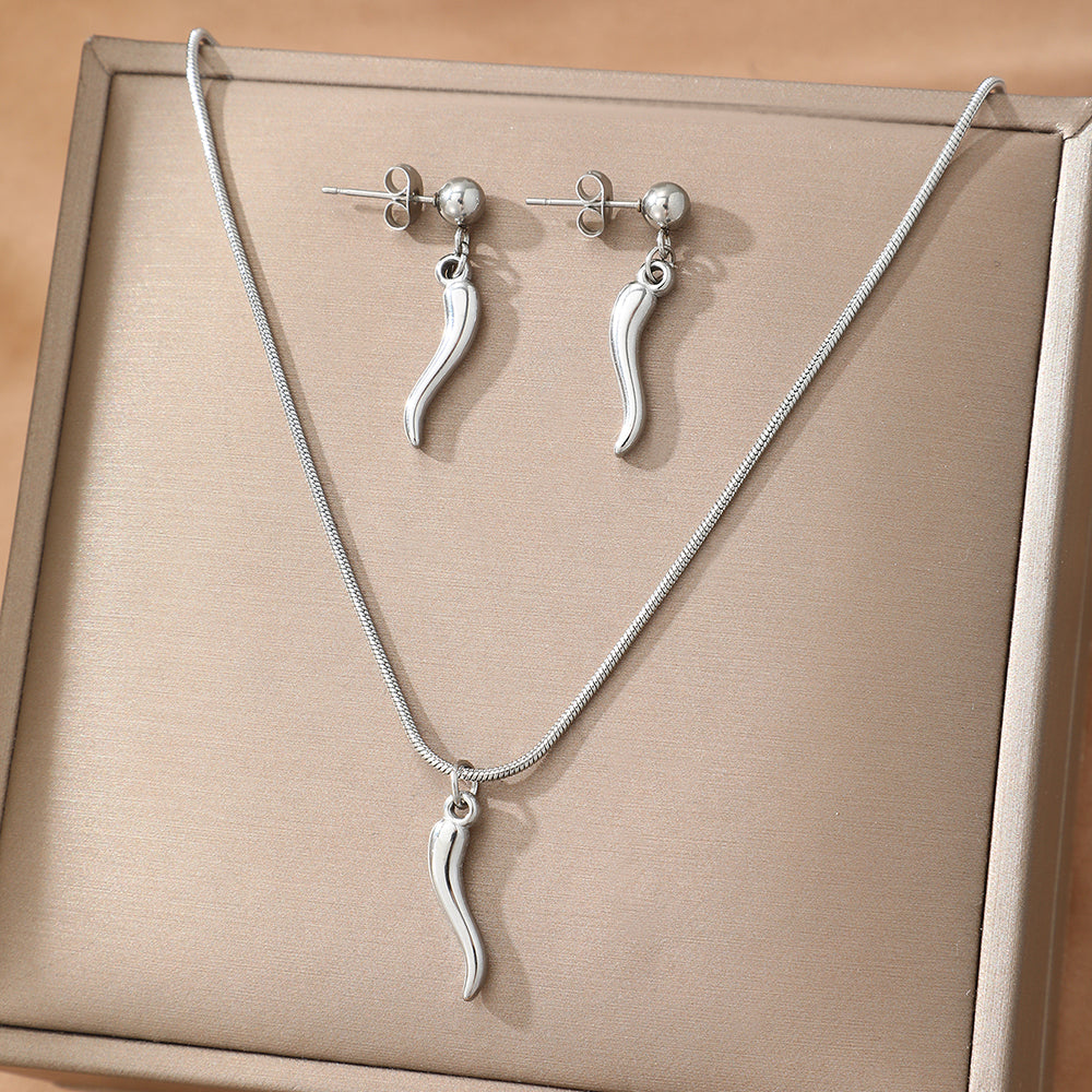 2pc Curved Charm Jewelry Set