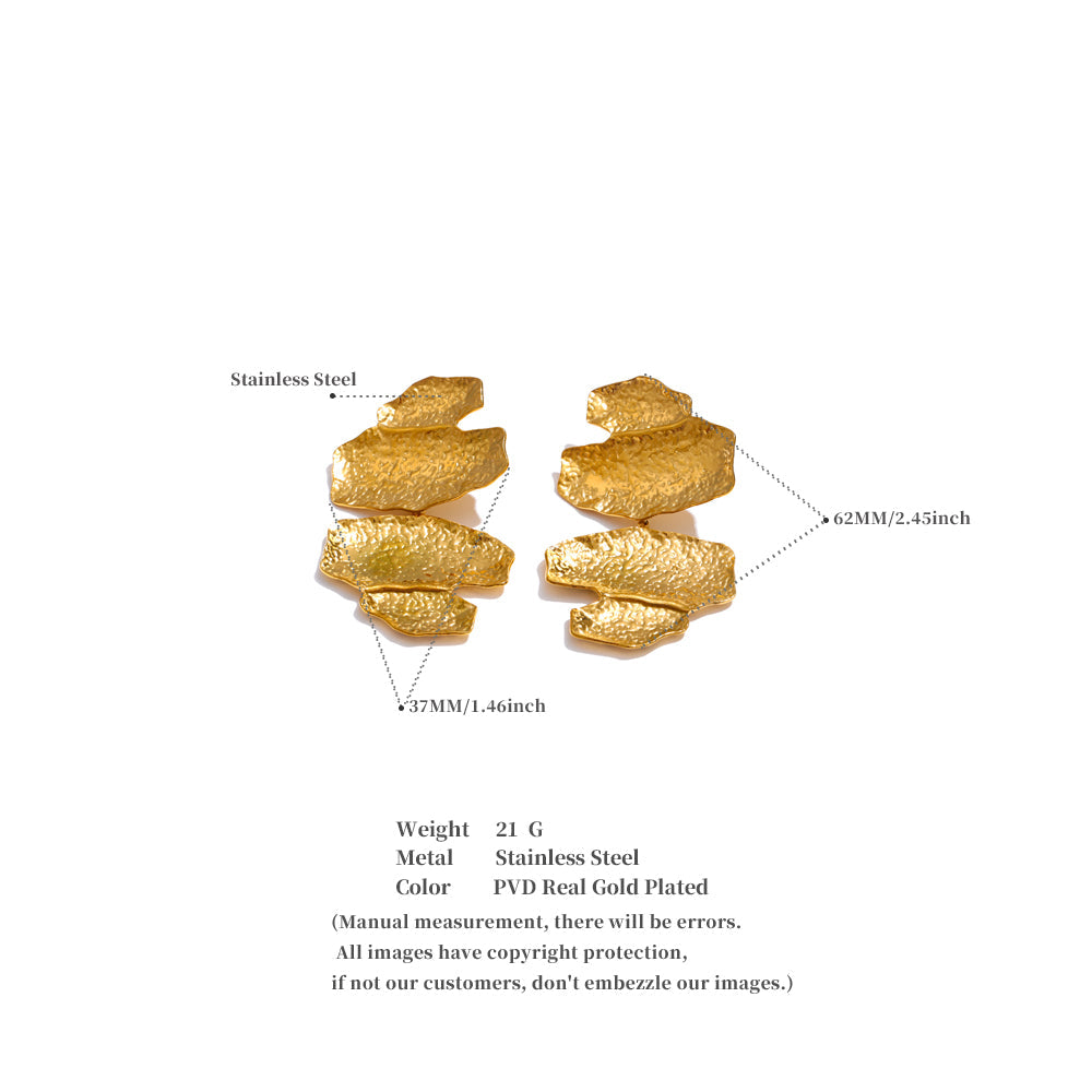 Organic Hammered Metal Stud Earrings