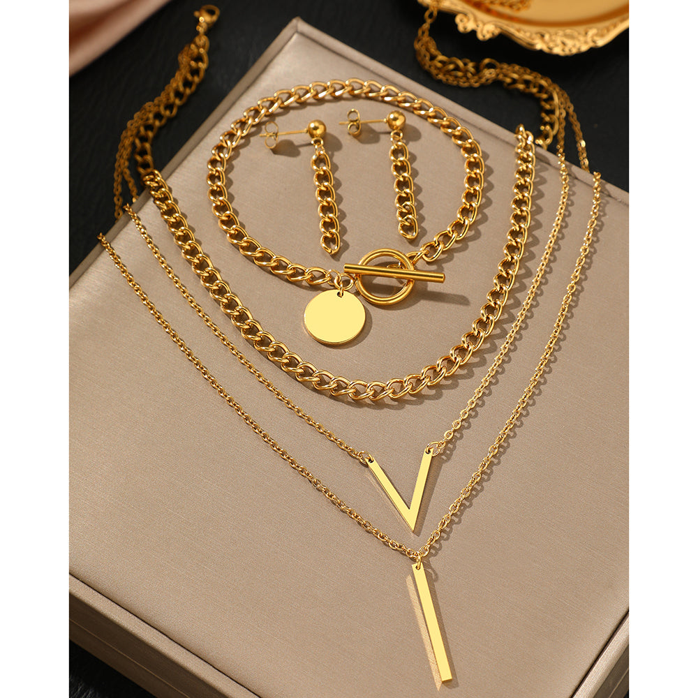 4pc Minimal Pendant Jewelry Set