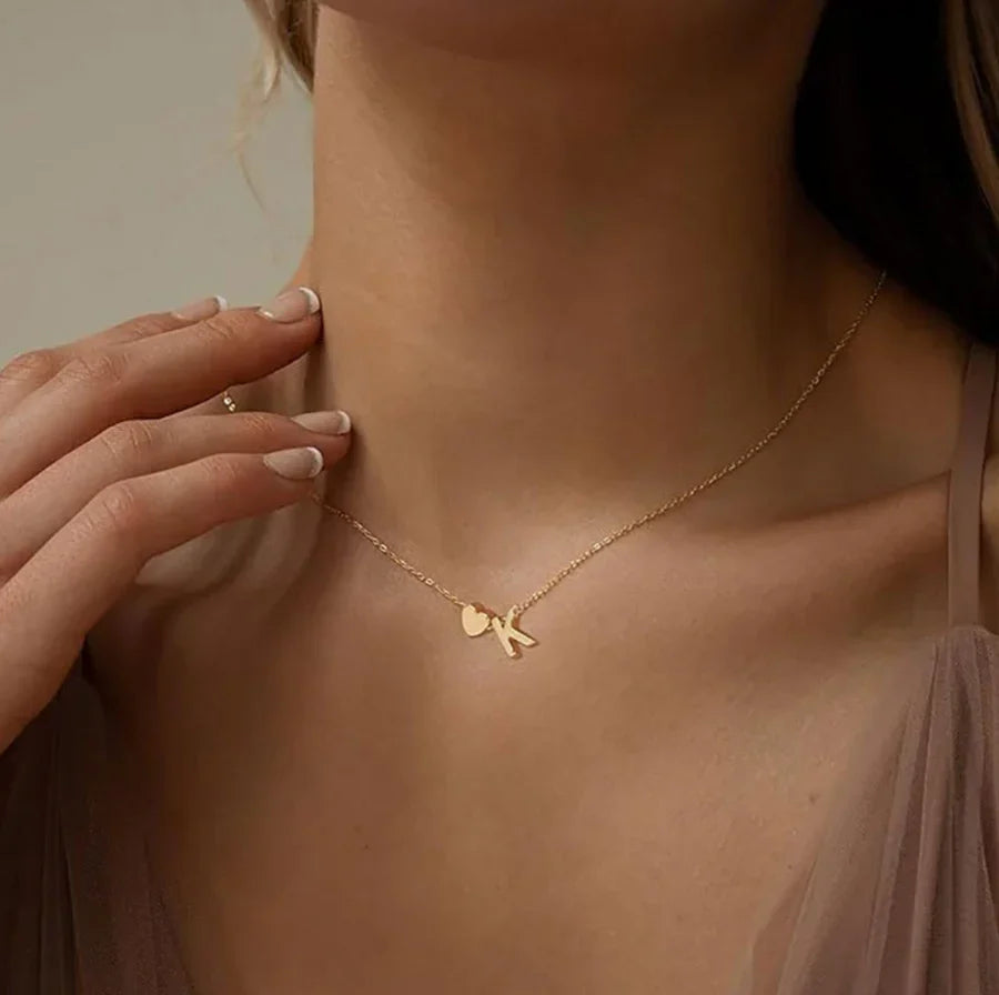Heart Initial Necklace