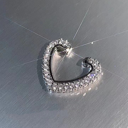 Crystal-Laced Heart Hoop Charm