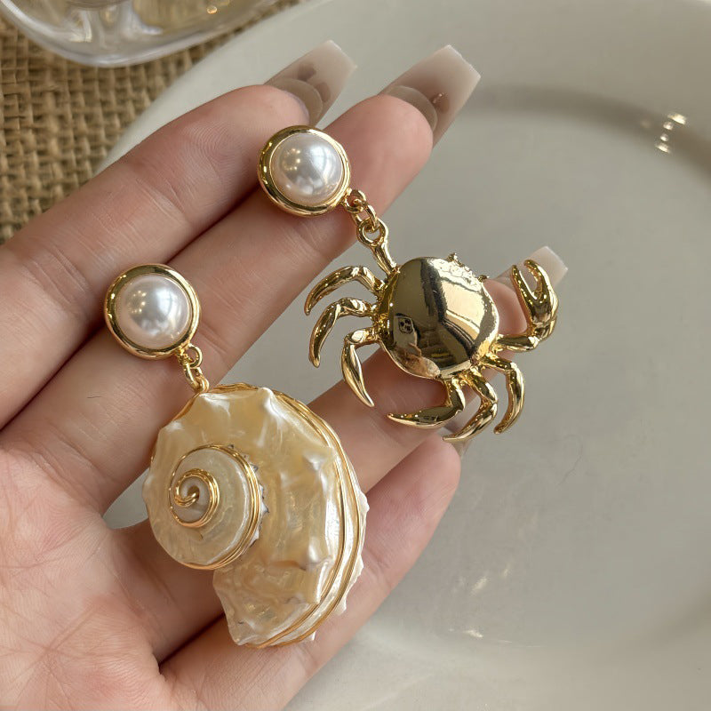 Mismatched Sea-Inspired Drop Earrings