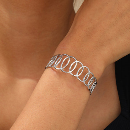 Oval Spiral Statement Bracelet