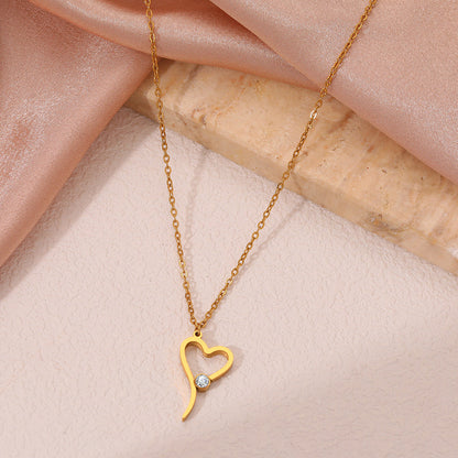 Asymmetrical Heart Pendant Necklace