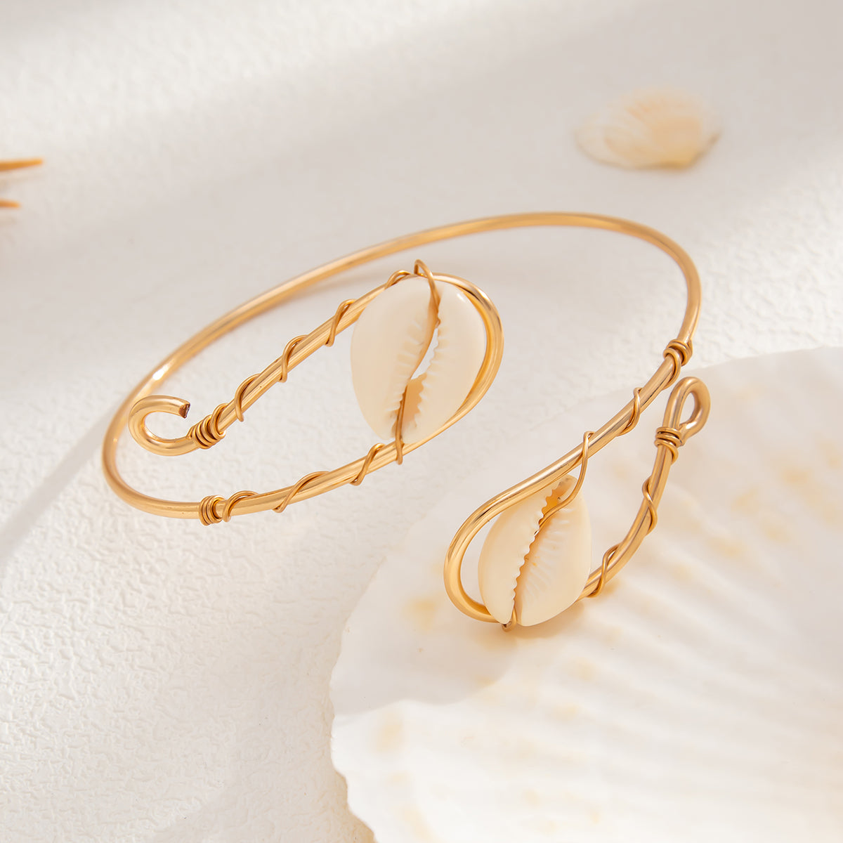 Cowrie Shell Double Arm Cuff