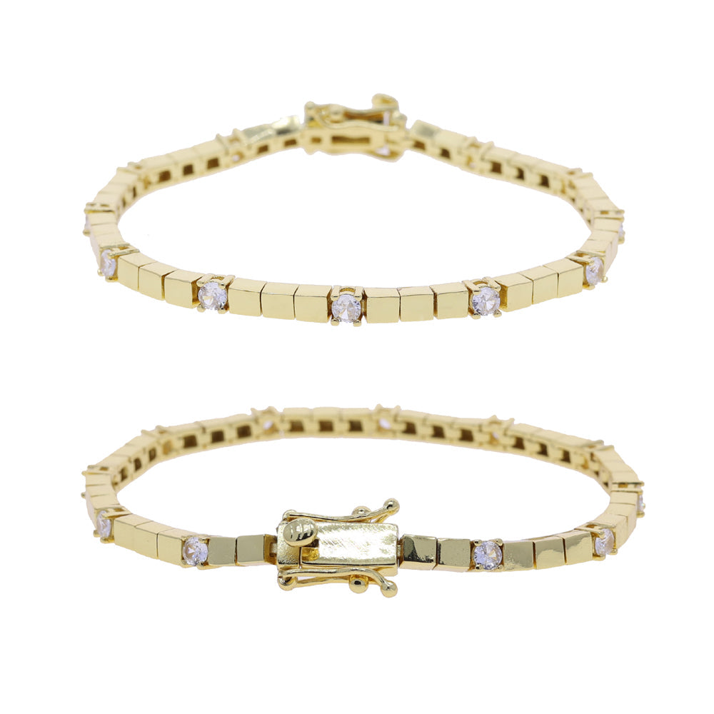 Gold Geometric Tennis Bracelet
