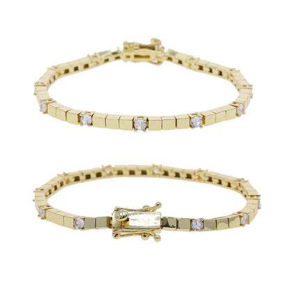 Gold Geometric Tennis Bracelet