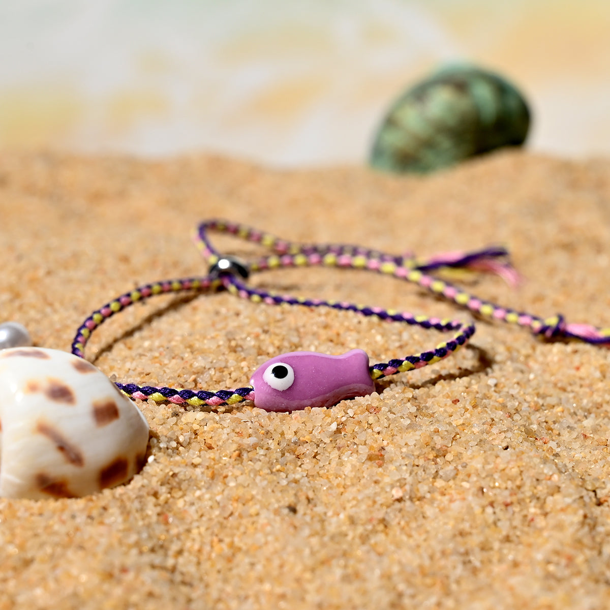 Boho Ceramic Fish String Bracelet