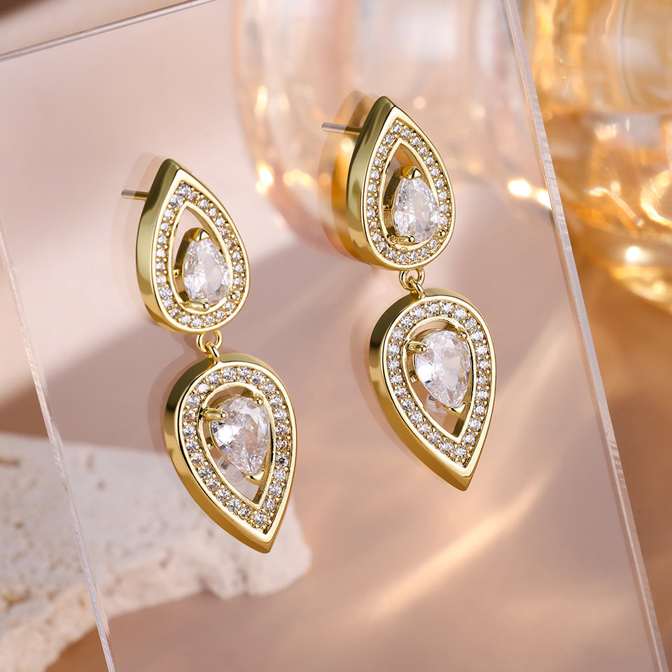 Teardrop Crystal Drop Earrings