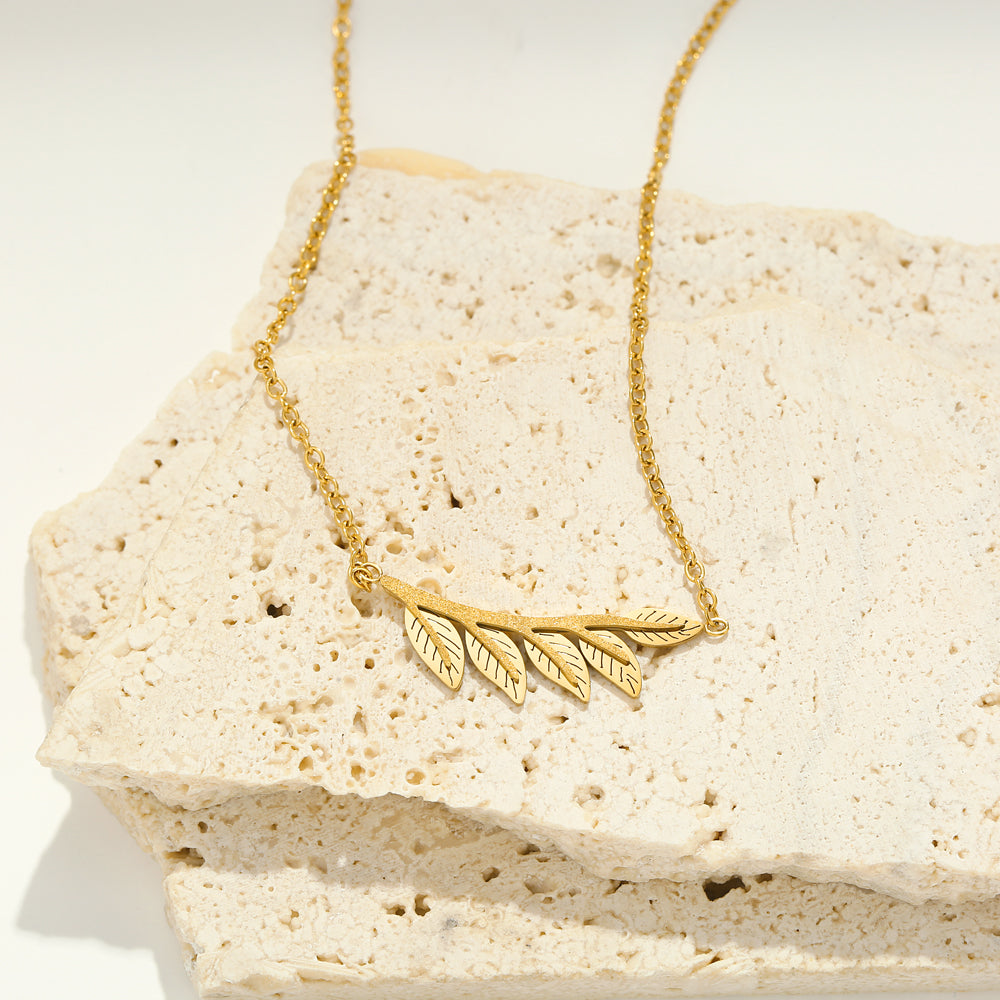Gold Leaf Charm Necklace