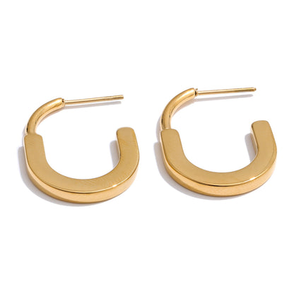 Minimalist U-Shaped Hoop Earrings