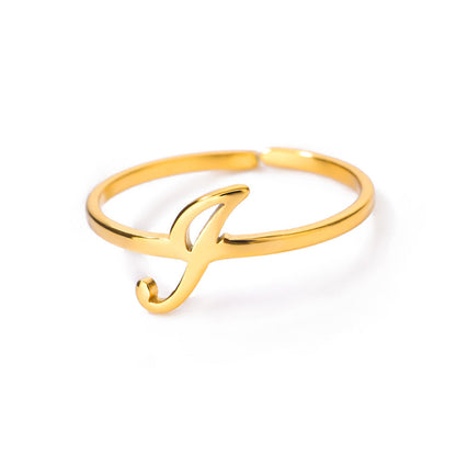 Gold Initial Letter Ring