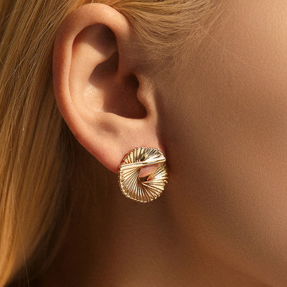 Folded Spiral Stud Earrings