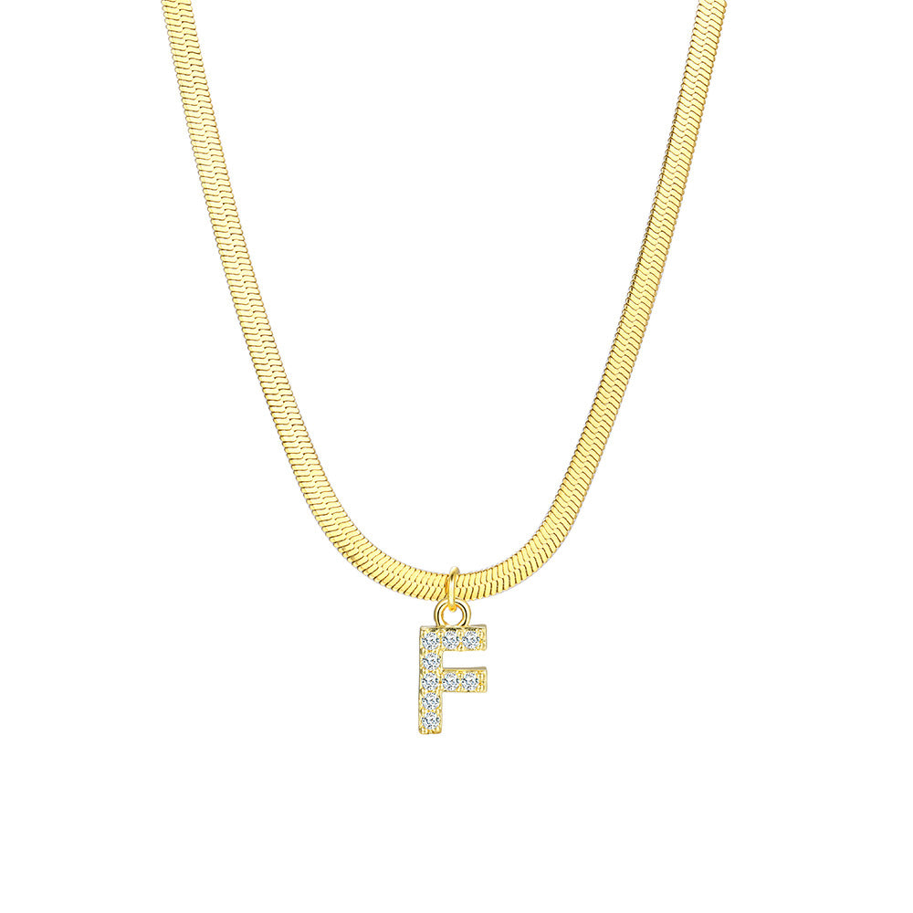 Gold Snake Chain Initial Necklace