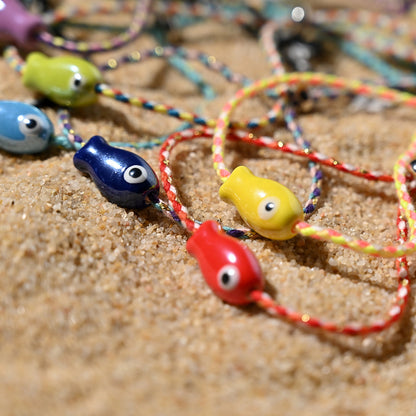 Boho Ceramic Fish String Bracelet