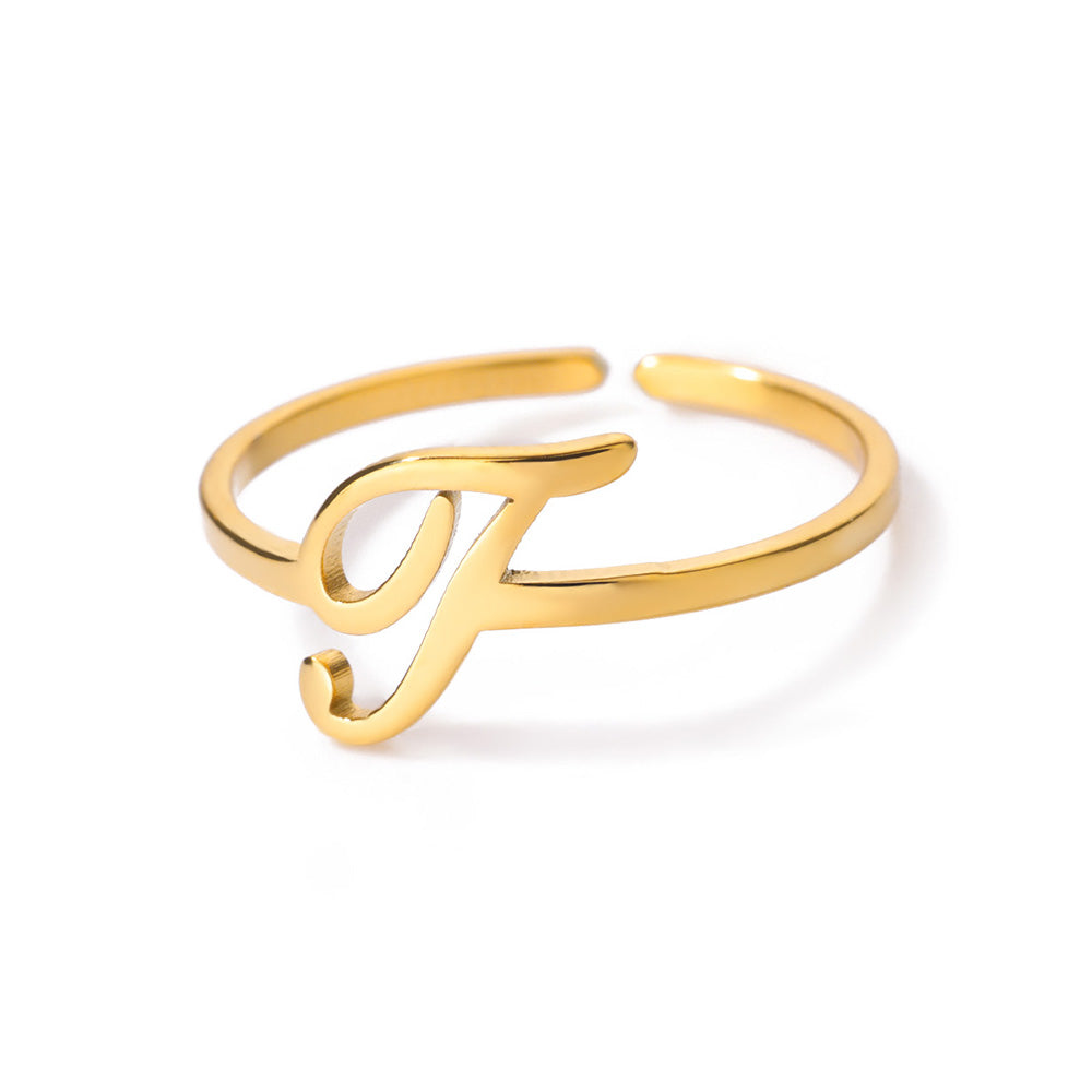 Gold Initial Letter Ring