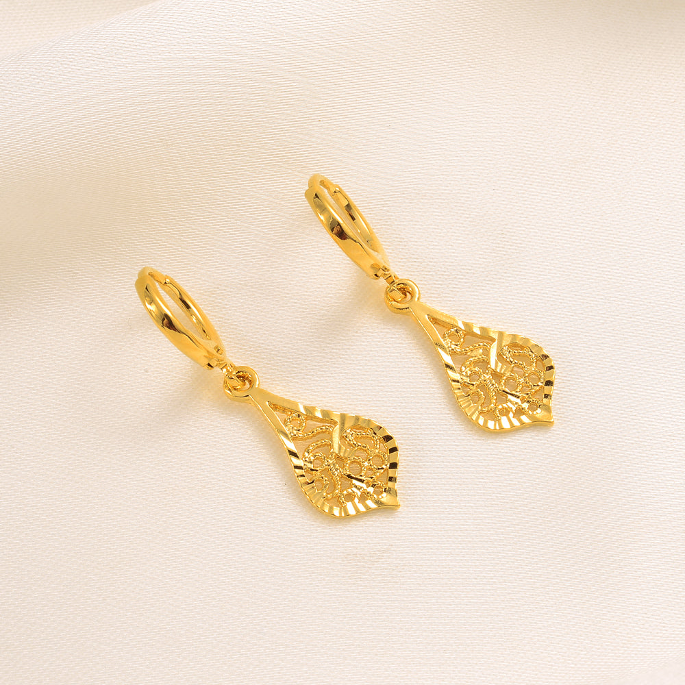 Filigree Drop Hoop Earrings