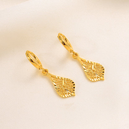 Filigree Drop Hoop Earrings