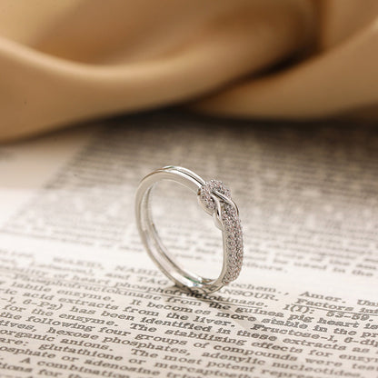 Couple Knot Zircon Ring Set
