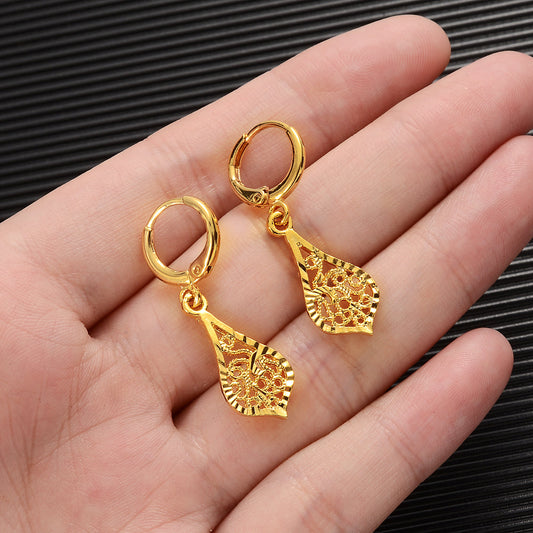 Filigree Drop Hoop Earrings