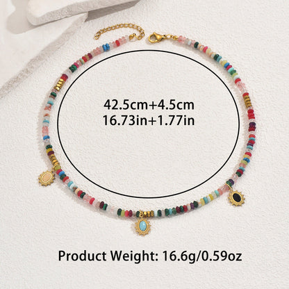 Colorful Beaded Charm Necklace