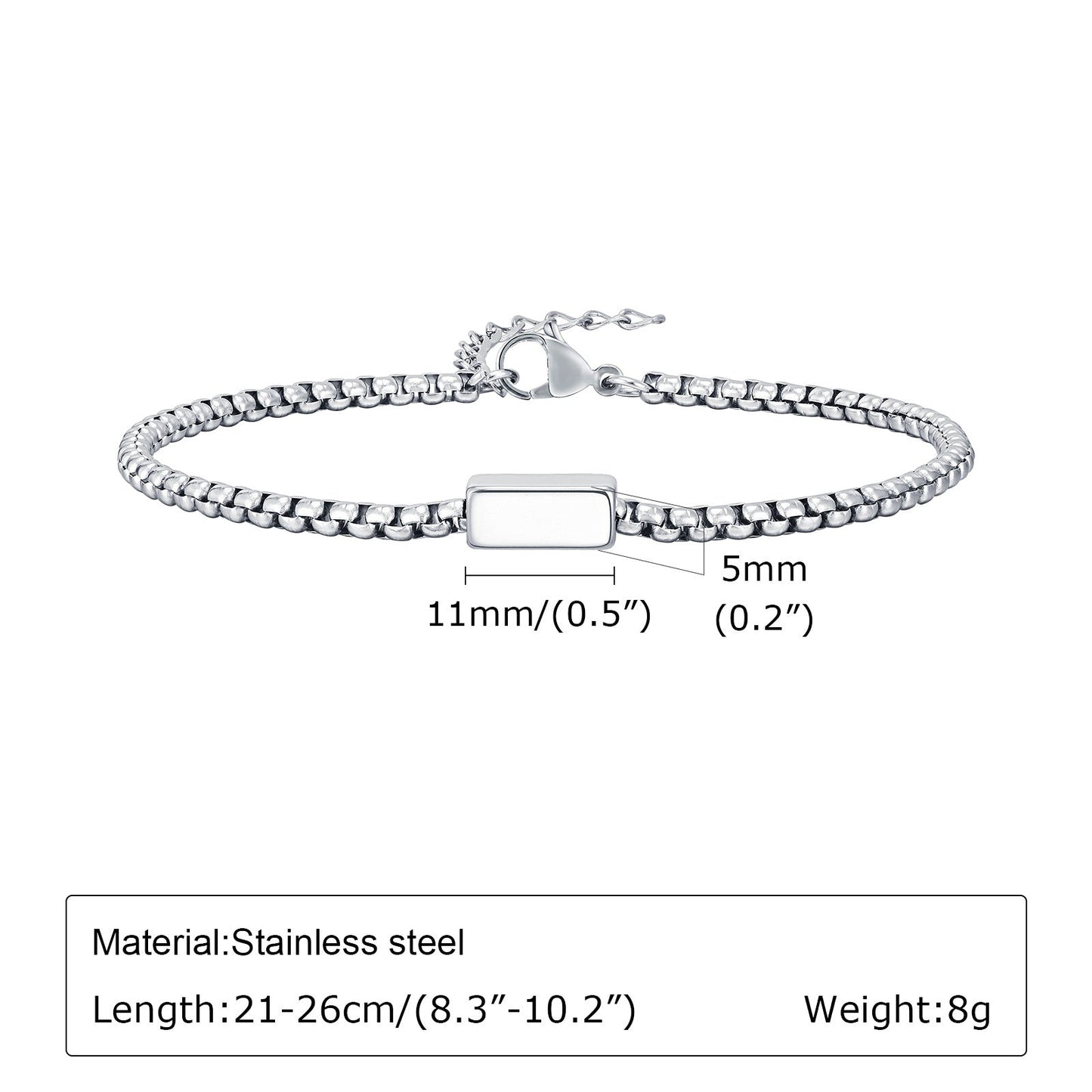 Gold Initial Box Chain Bracelet