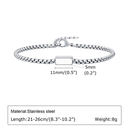 Gold Initial Box Chain Bracelet