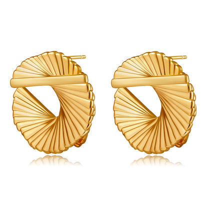 Folded Spiral Stud Earrings