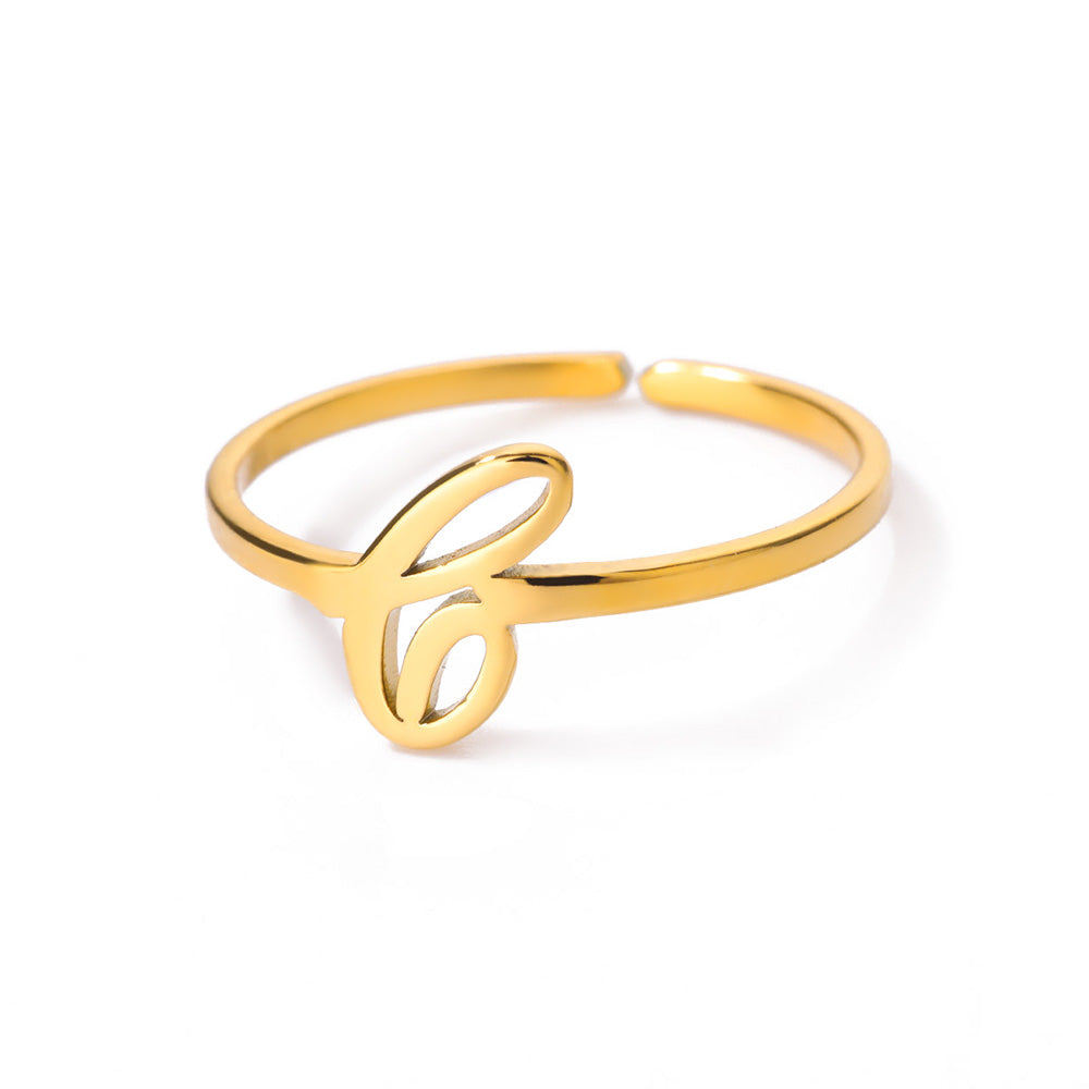 Gold Initial Letter Ring