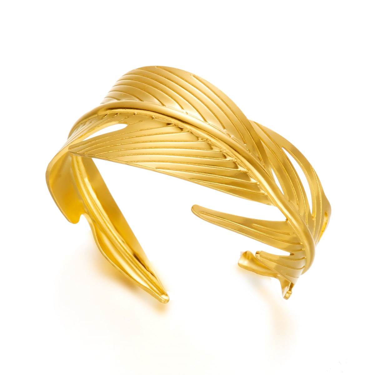 Gold Leaf Wrap Cuff Bracelet