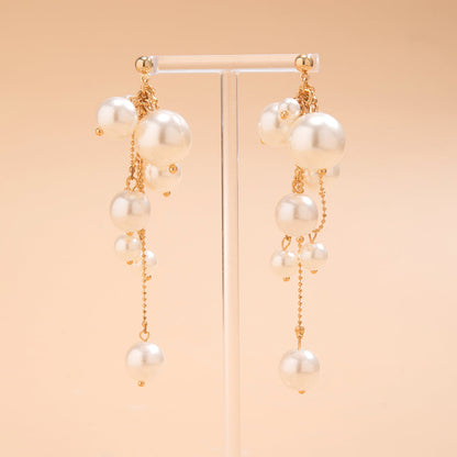 Elegant Pearl Tassel Drop Earrings