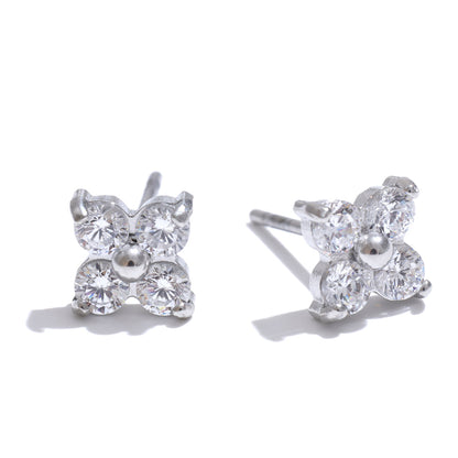 Mini Crystal Flower Stud Earrings