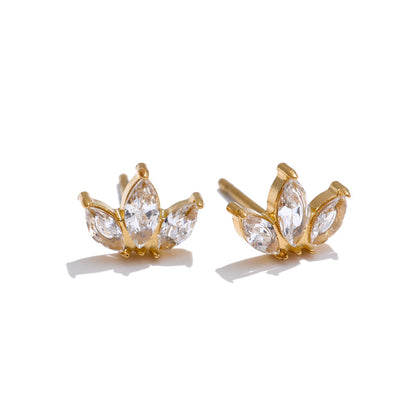 Mini Crown Crystal Stud Earrings