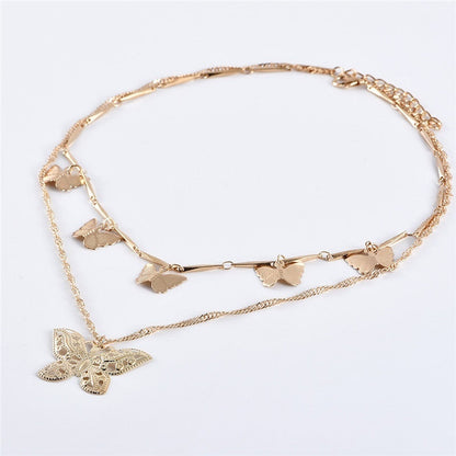 Butterfly Layered Pendant Necklace