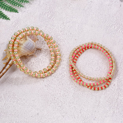 6pc Colorful Beaded Stretch Bracelet Set