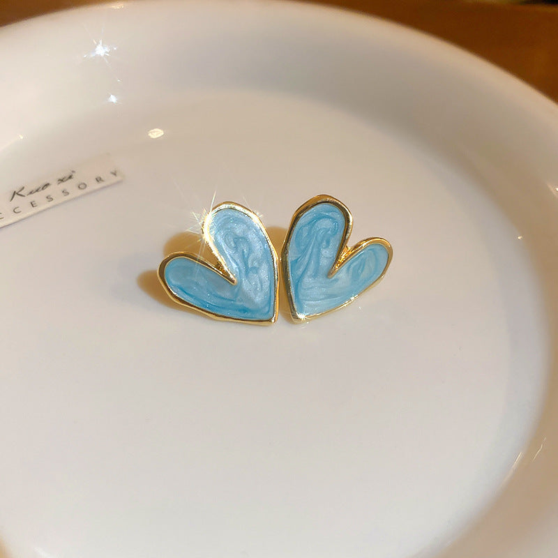 Glitter Heart Stud Earrings