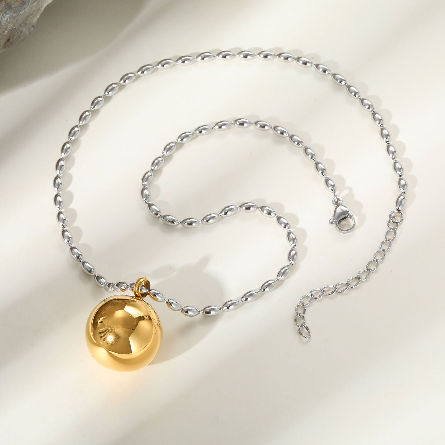 Two-Tone Ball Pendant Necklace