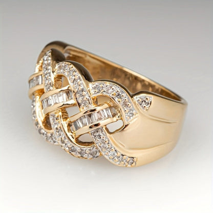Braided Crystal Band Ring