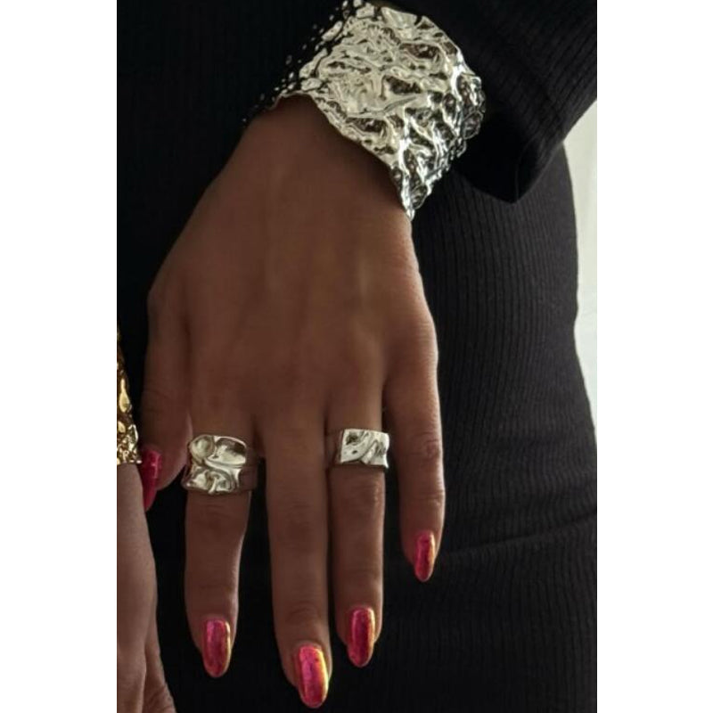 Molten Texture Cuff & Ring Set