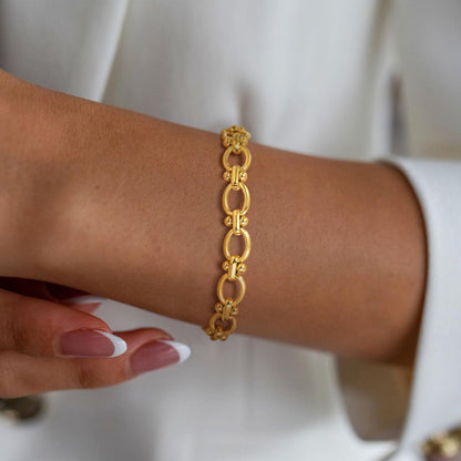 Gold Oval Link Statement Bracelet
